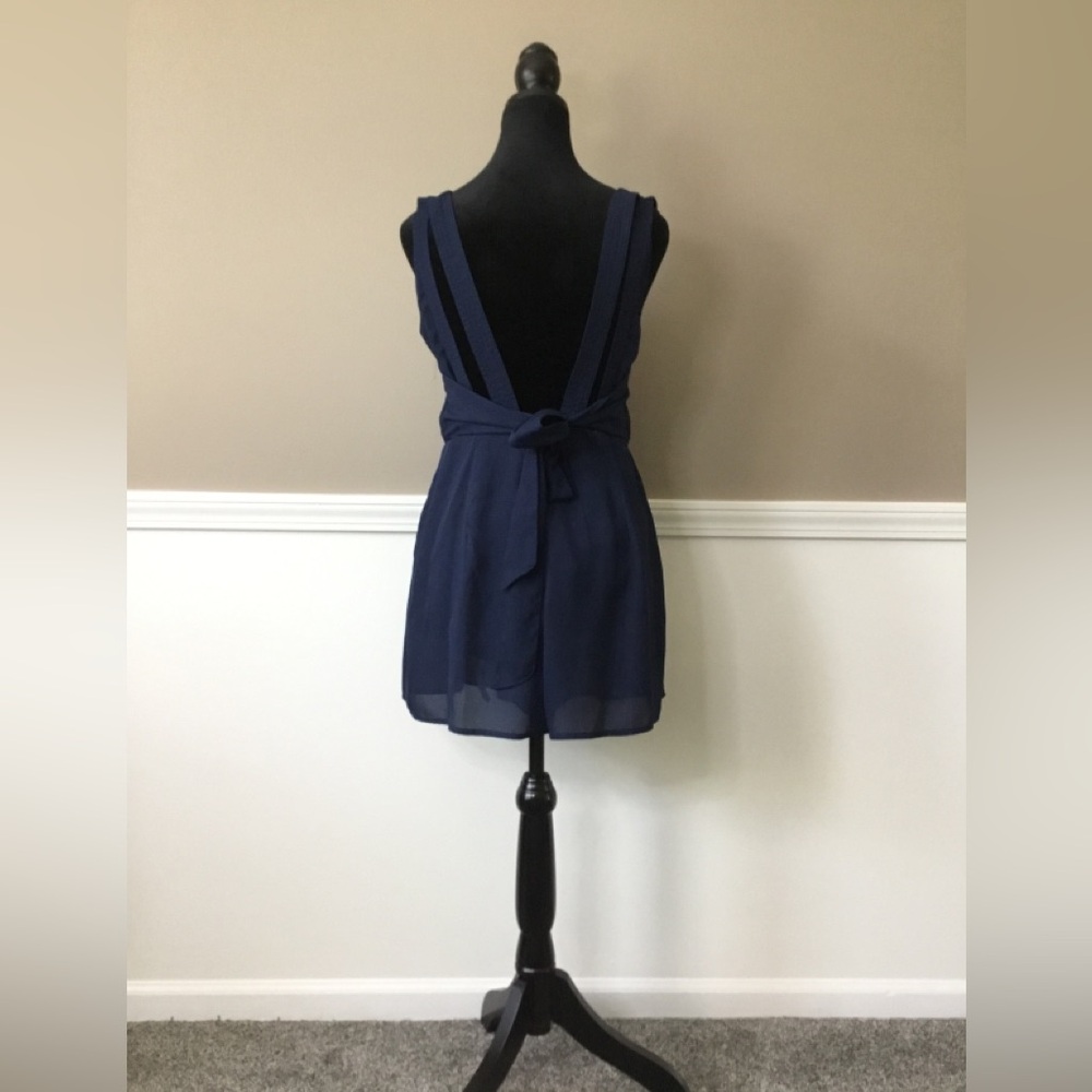 Double Zero Navy Backless Romper - image 1
